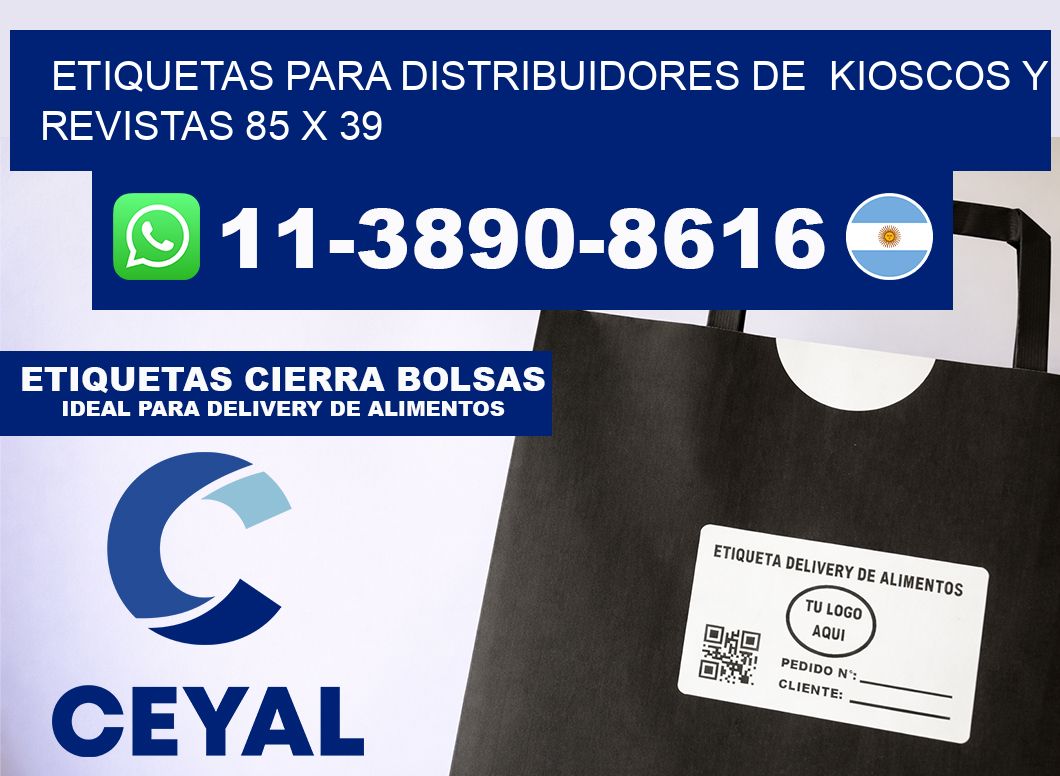 Etiquetas para distribuidores de kioscos y revistas 85 x 39