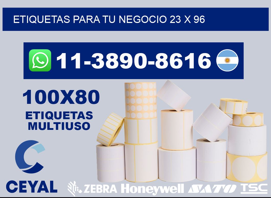 Etiquetas para tu negocio 23 x 96