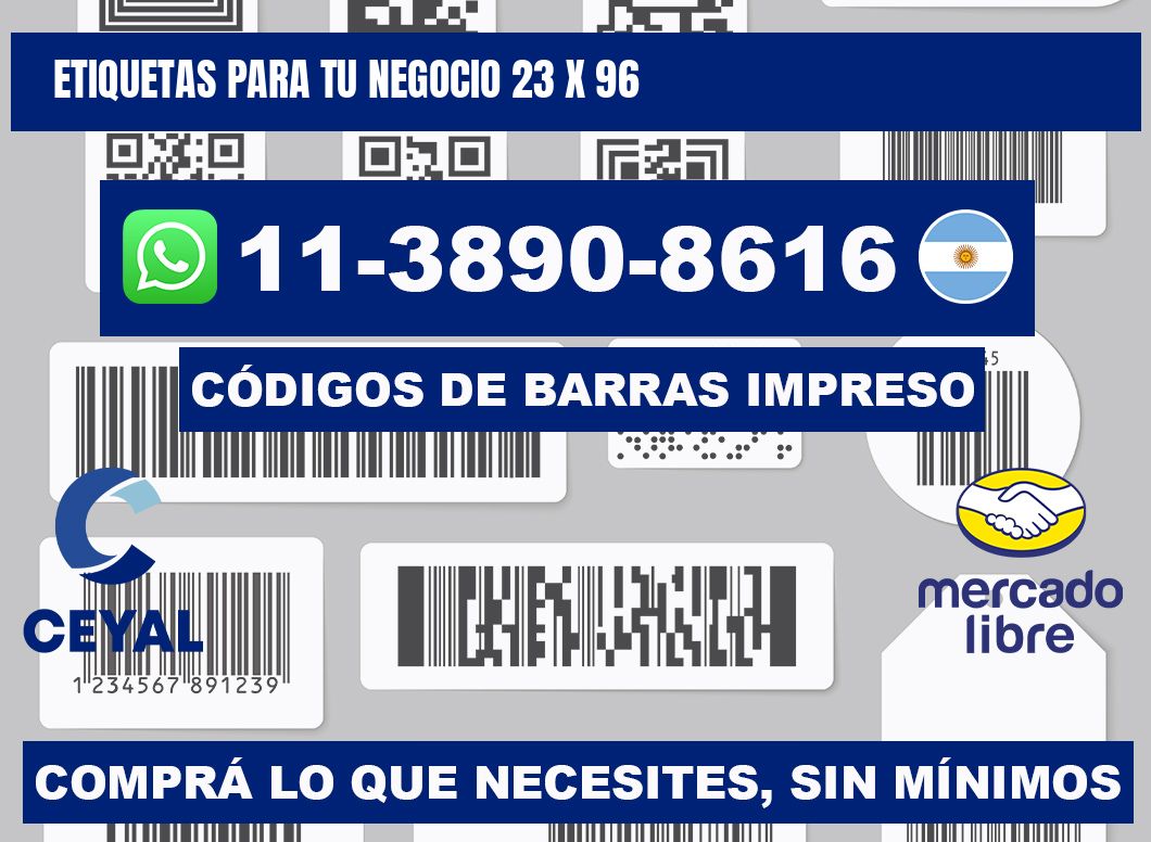 Etiquetas para tu negocio 23 x 96