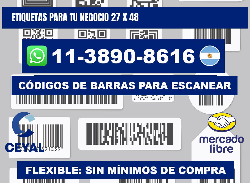 Etiquetas para tu negocio 27 x 48