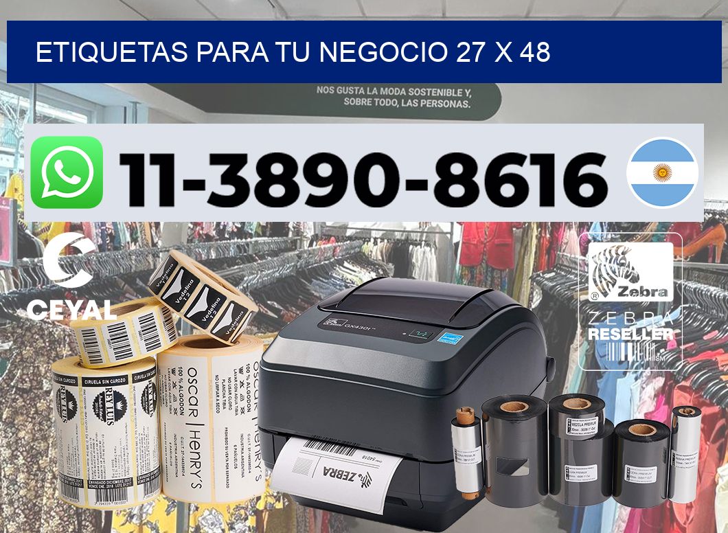Etiquetas para tu negocio 27 x 48