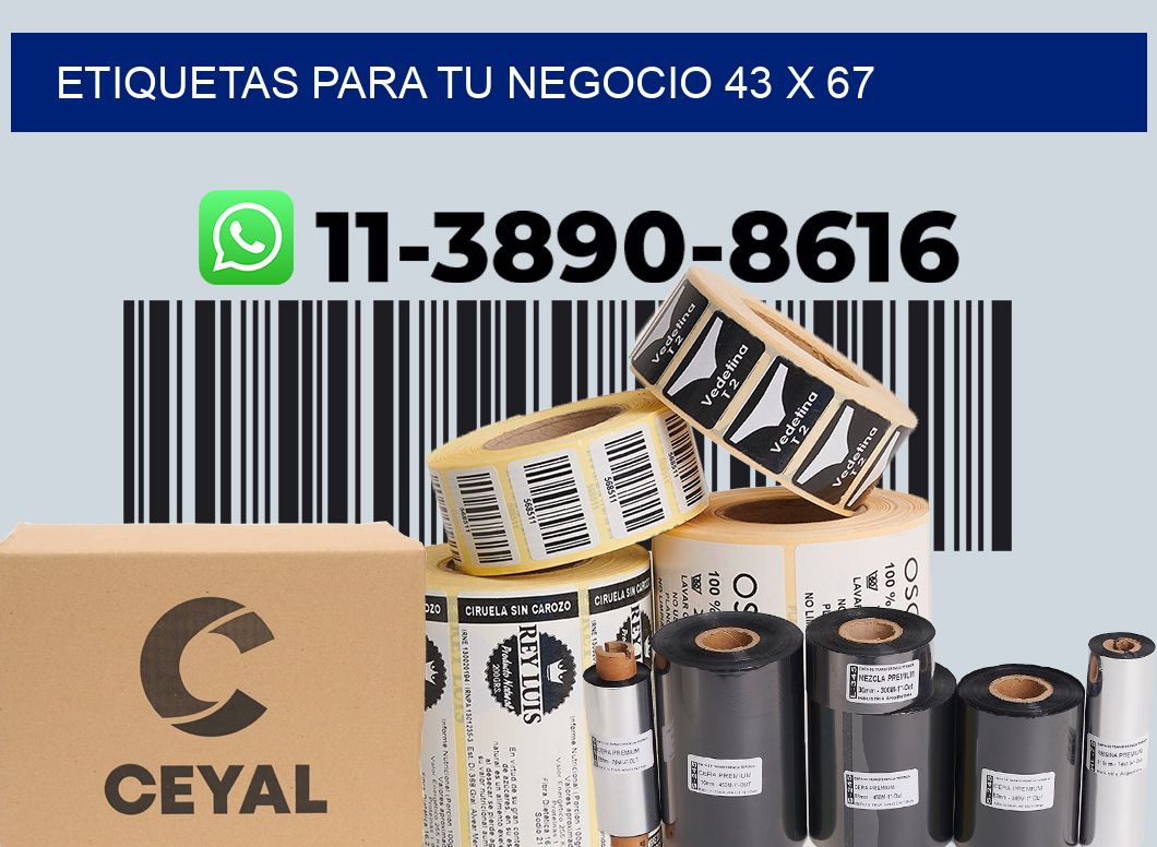 Etiquetas para tu negocio 43 x 67