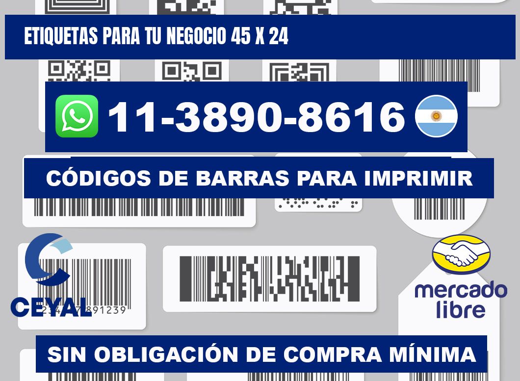 Etiquetas para tu negocio 45 x 24