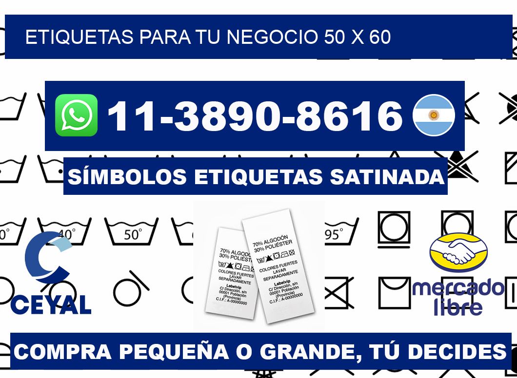 Etiquetas para tu negocio 50 x 60
