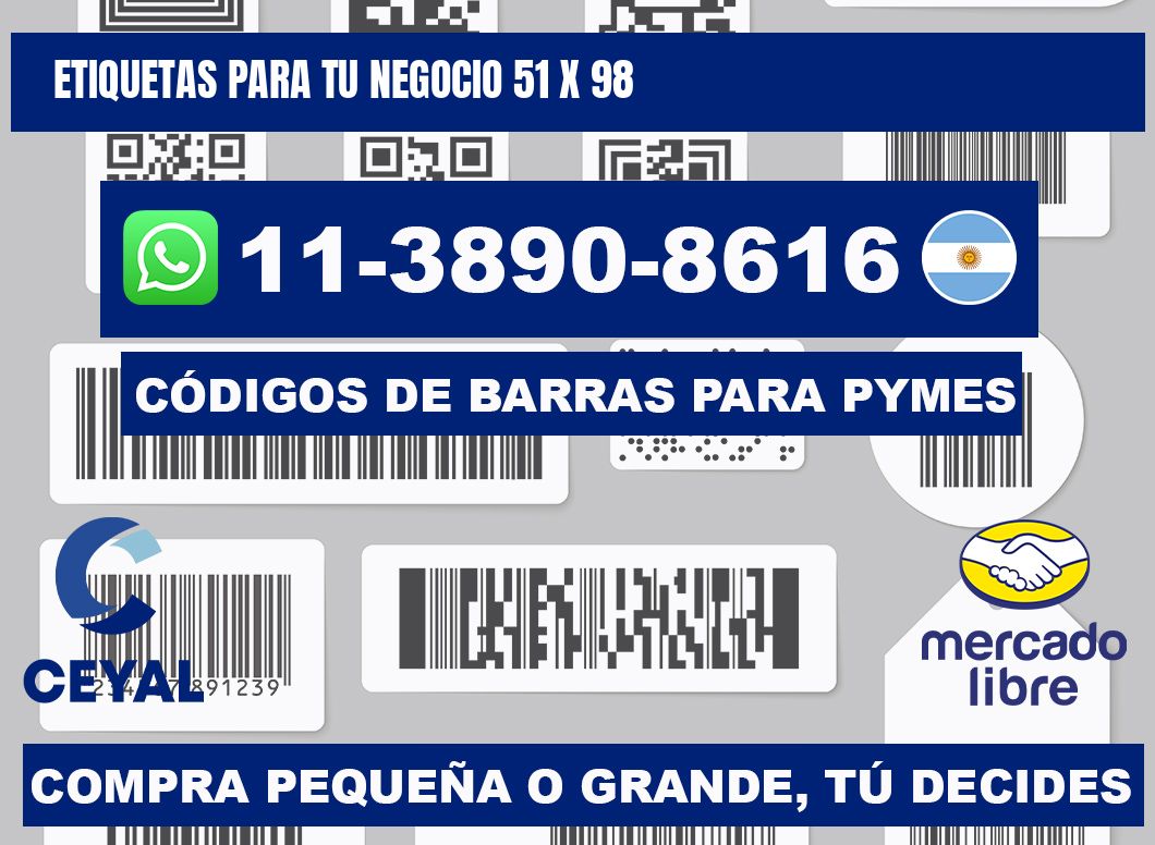 Etiquetas para tu negocio 51 x 98