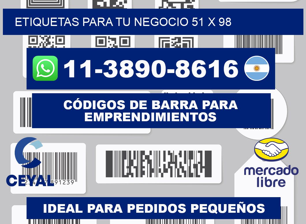 Etiquetas para tu negocio 51 x 98
