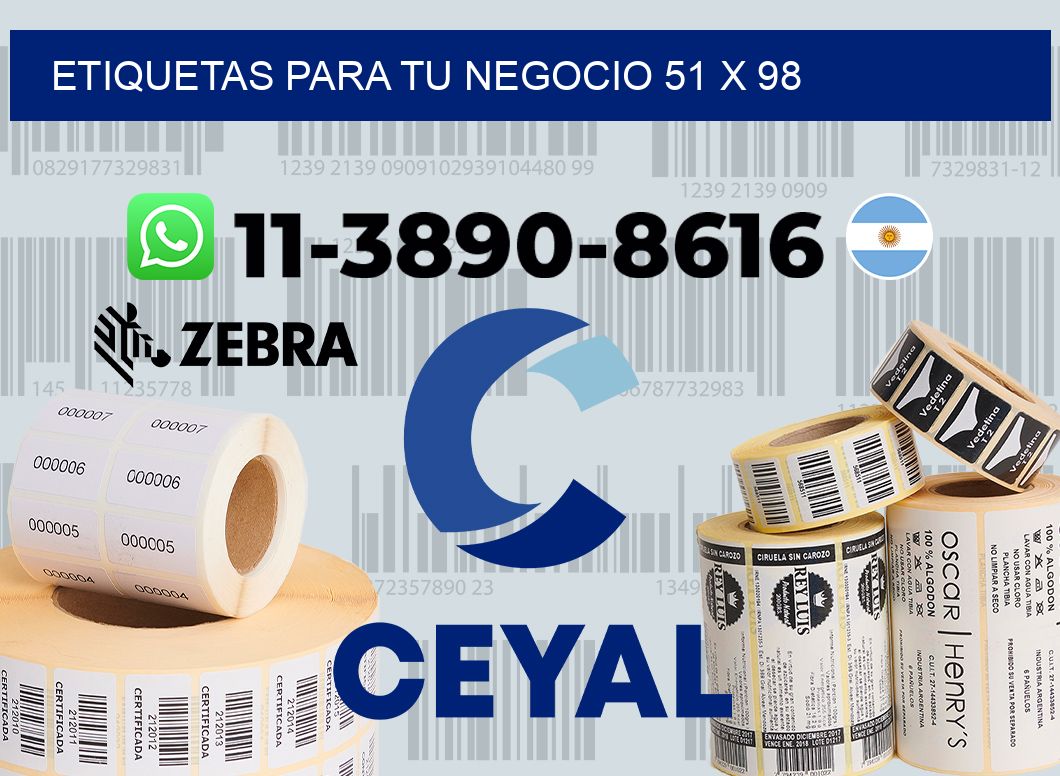Etiquetas para tu negocio 51 x 98