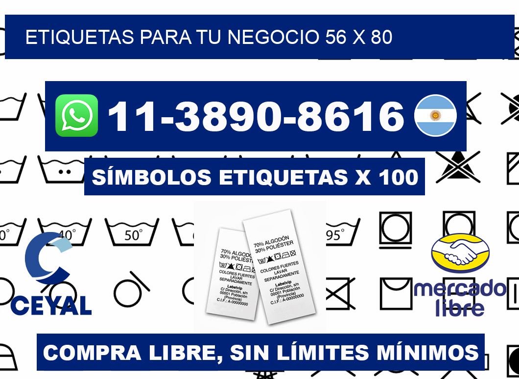 Etiquetas para tu negocio 56 x 80