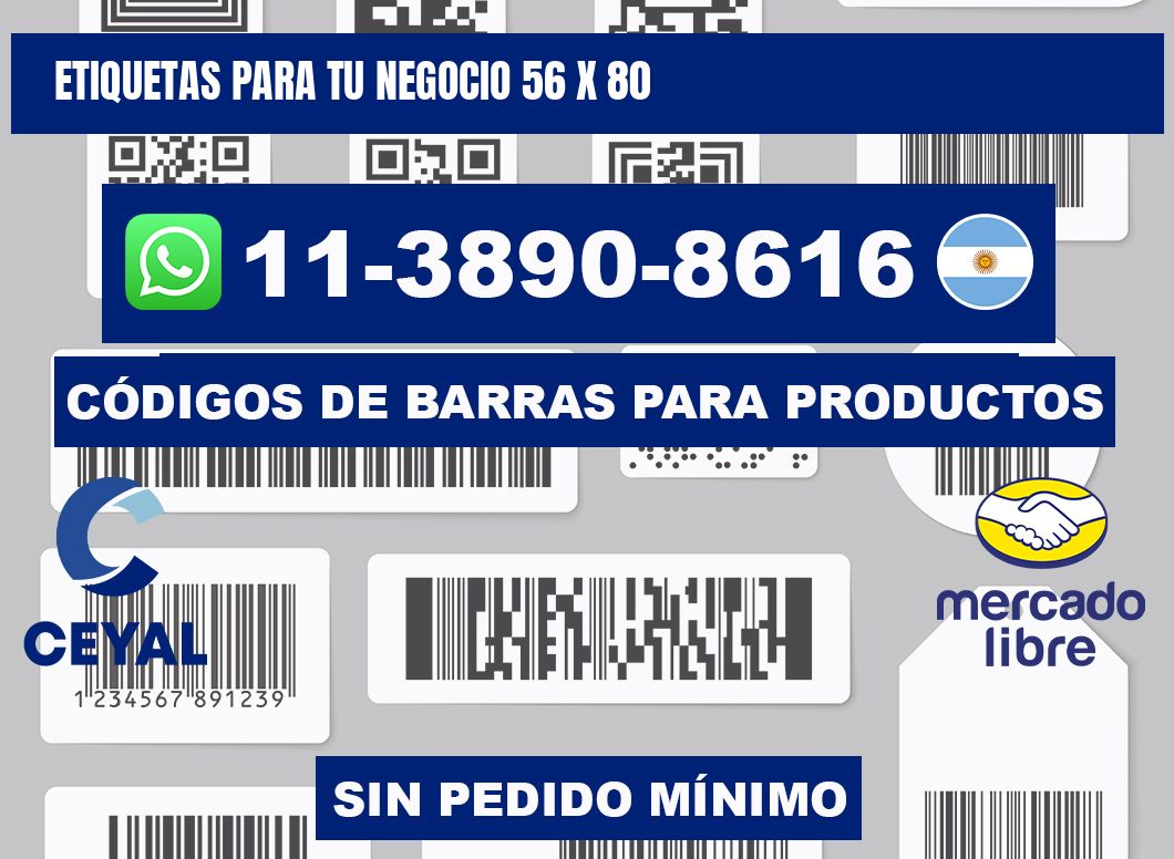 Etiquetas para tu negocio 56 x 80