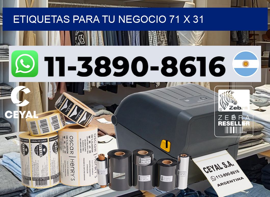 Etiquetas para tu negocio 71 x 31