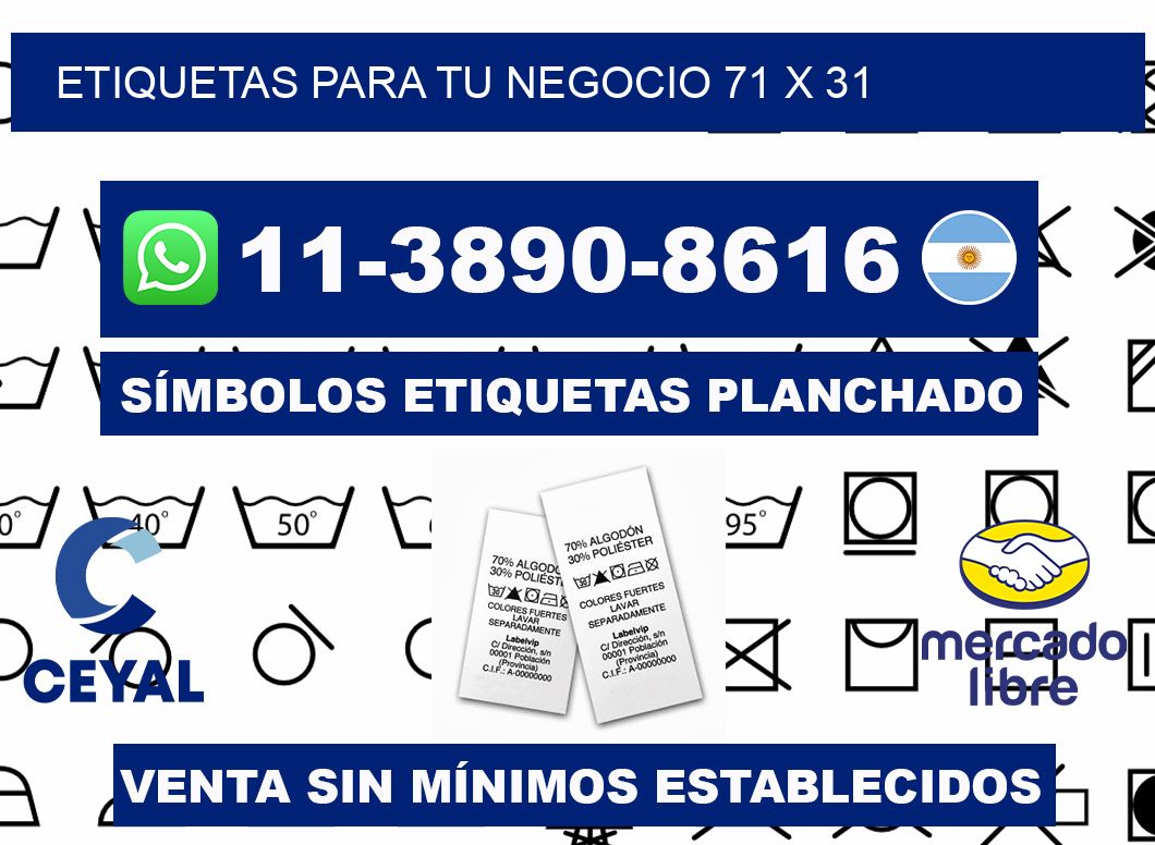 Etiquetas para tu negocio 71 x 31