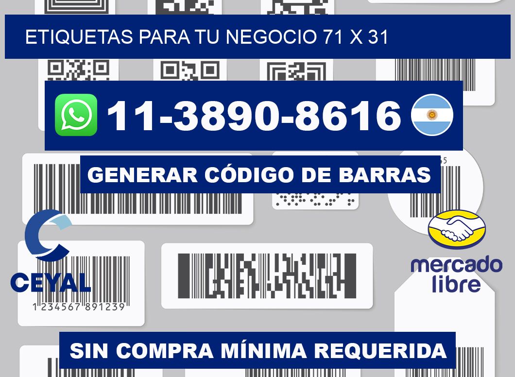 Etiquetas para tu negocio 71 x 31
