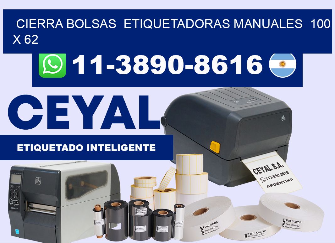cierra bolsas Etiquetadoras Manuales 100 x 62