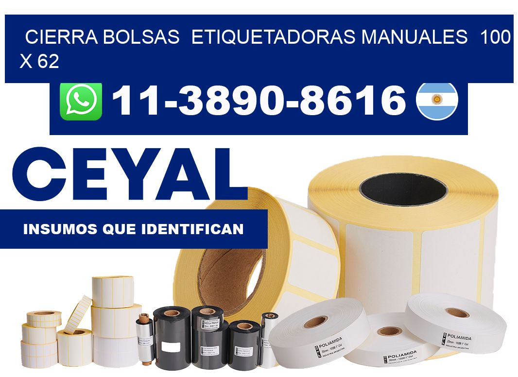 cierra bolsas Etiquetadoras Manuales 100 x 62