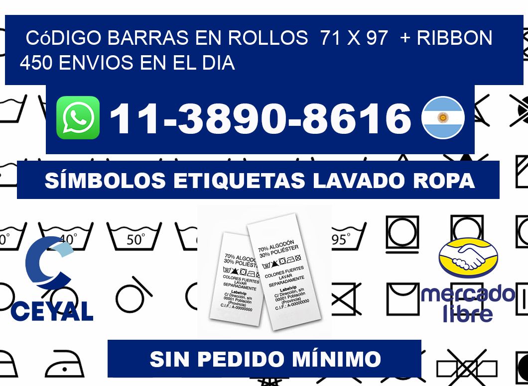 código barras en rollos 71 x 97 + ribbon 450 Envios en el dia