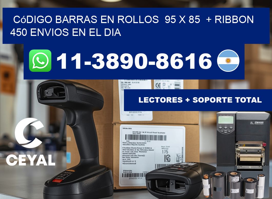 código barras en rollos 95 x 85 + ribbon 450 Envios en el dia