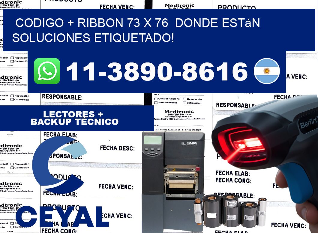 codigo + ribbon 73 x 76  donde están soluciones etiquetado!