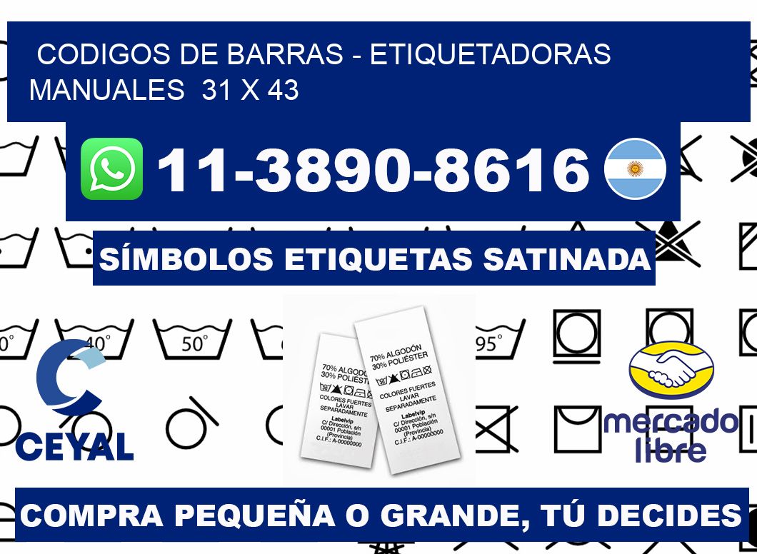 codigos de barras - Etiquetadoras Manuales 31 x 43