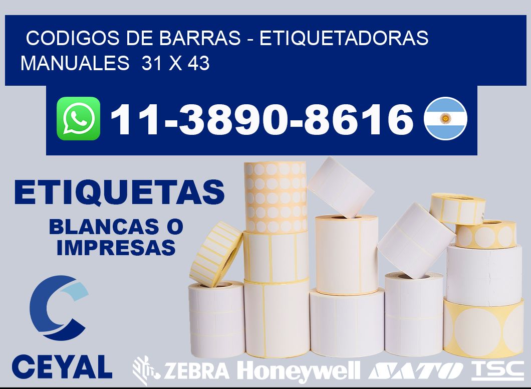 codigos de barras - Etiquetadoras Manuales 31 x 43