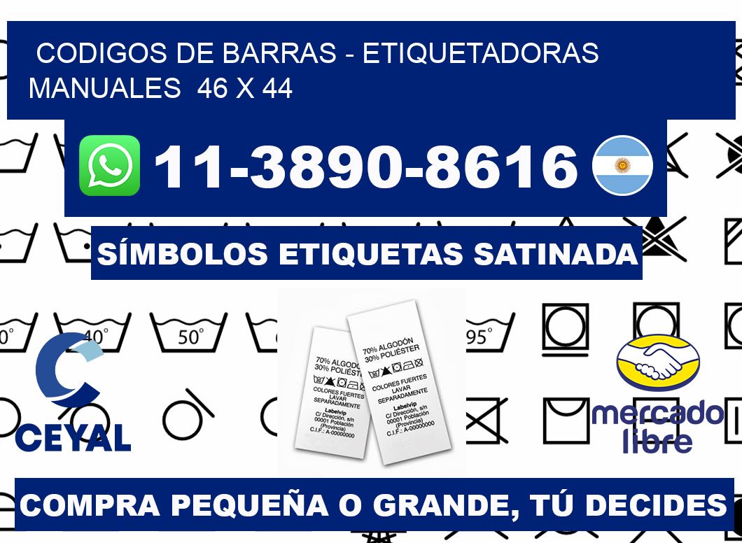 codigos de barras - Etiquetadoras Manuales  46 x 44