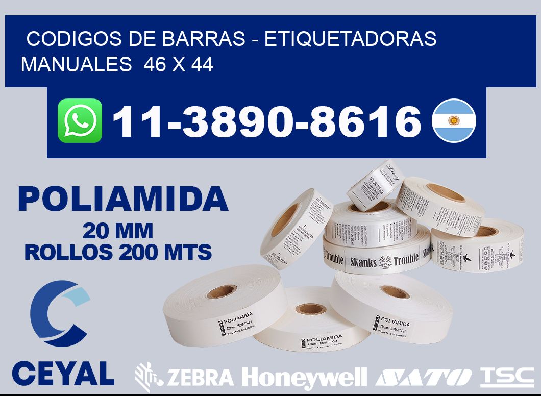 codigos de barras - Etiquetadoras Manuales  46 x 44