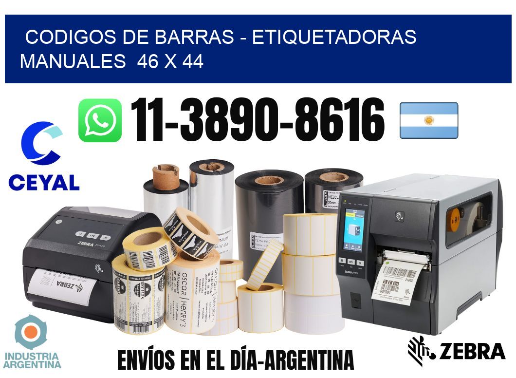 codigos de barras - Etiquetadoras Manuales  46 x 44