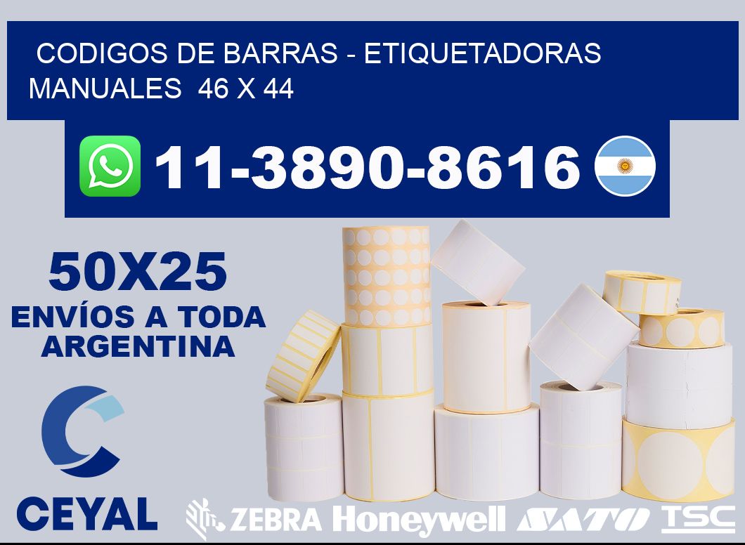 codigos de barras – Etiquetadoras Manuales  46 x 44