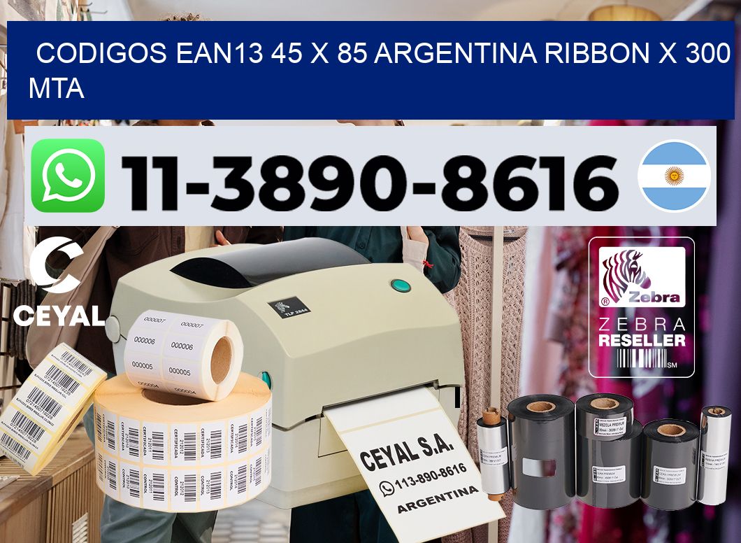 codigos ean13 45 x 85 argentina ribbon x 300 mta
