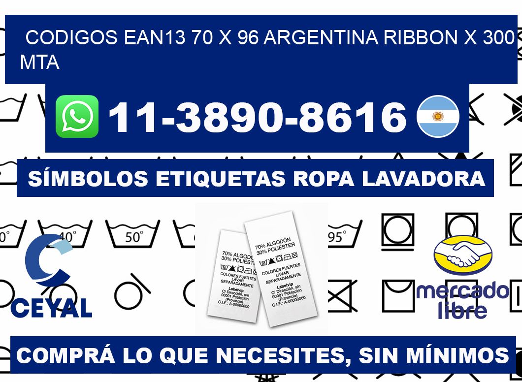 codigos ean13 70 x 96 argentina ribbon x 300 mta