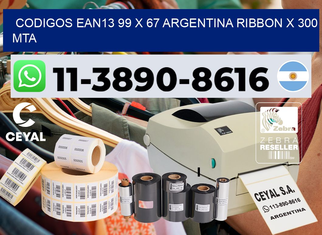 codigos ean13 99 x 67 argentina ribbon x 300 mta