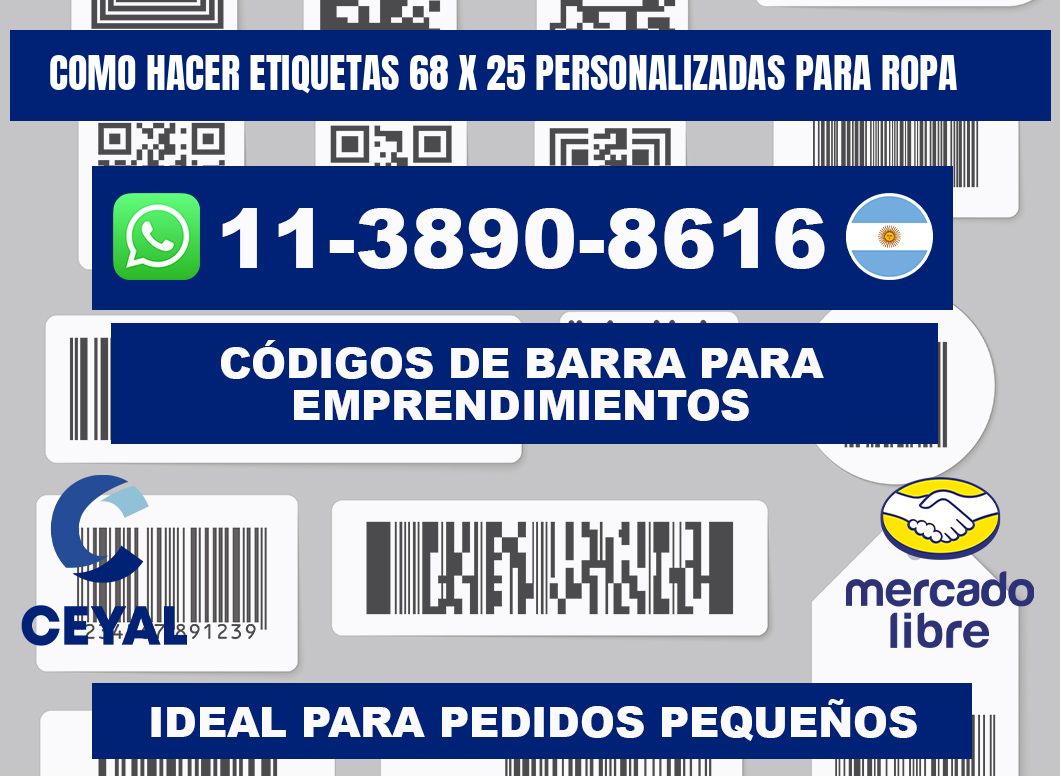 como hacer etiquetas 68 x 25 personalizadas para ropa