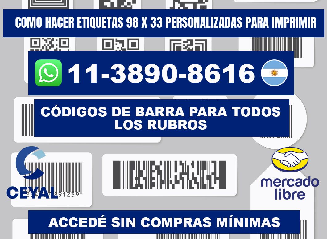 como hacer etiquetas 98 x 33 personalizadas para imprimir