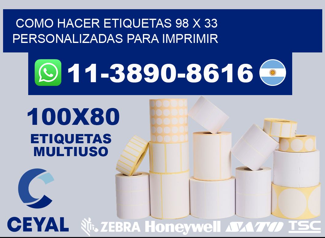 como hacer etiquetas 98 x 33 personalizadas para imprimir