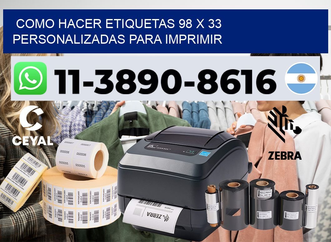 como hacer etiquetas 98 x 33 personalizadas para imprimir