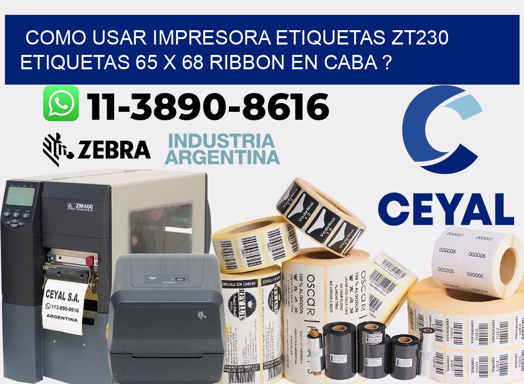 como usar impresora etiquetas zt230 etiquetas 65 x 68 ribbon en CABA ?