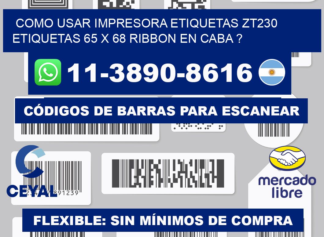 como usar impresora etiquetas zt230 etiquetas 65 x 68 ribbon en CABA ?