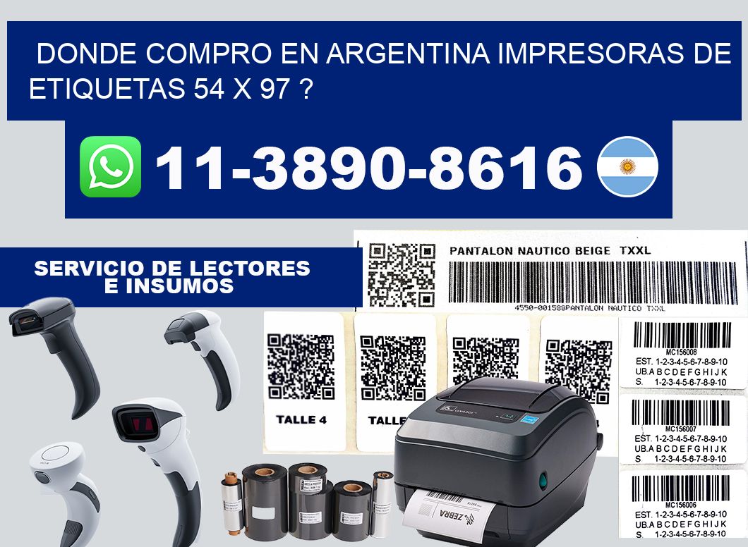 donde compro en argentina impresoras de etiquetas 54 x 97 ?
