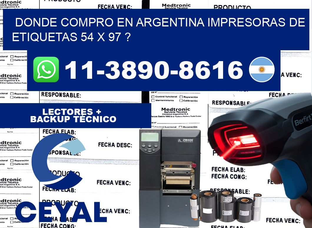 donde compro en argentina impresoras de etiquetas 54 x 97 ?
