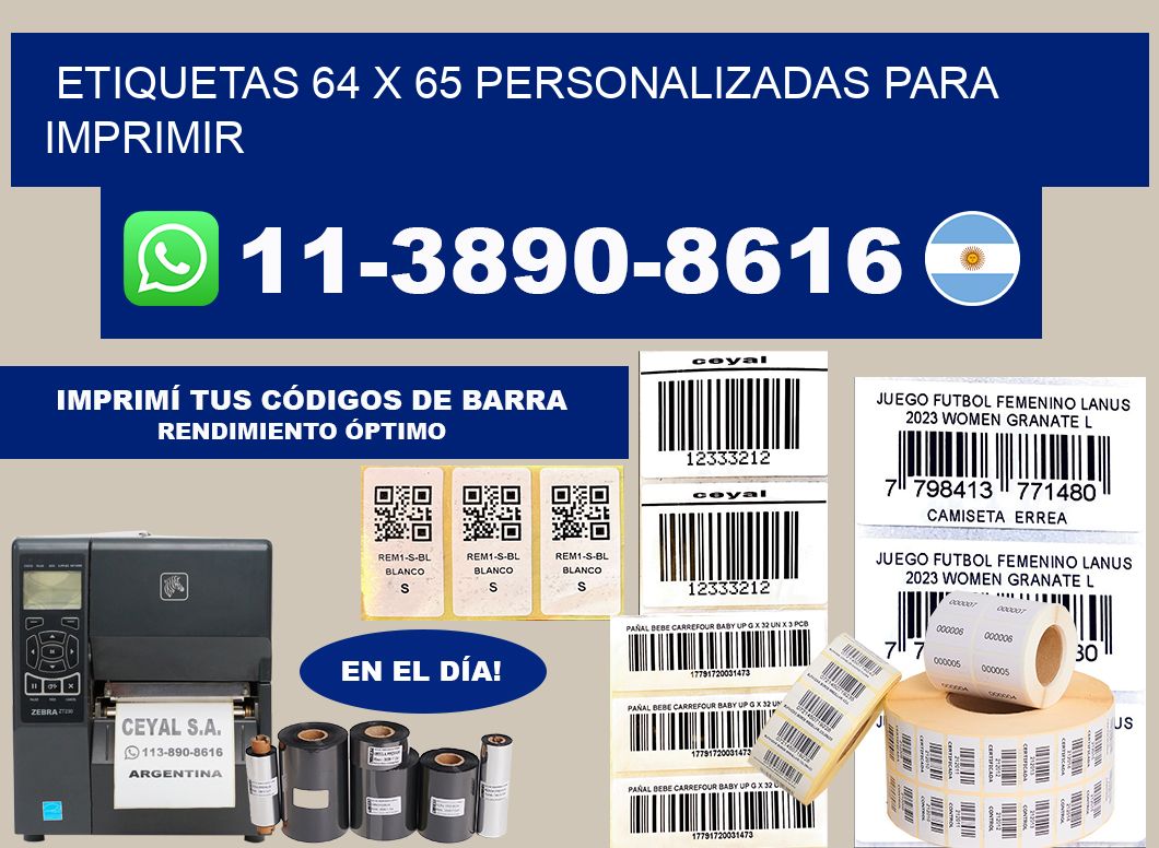 etiquetas 64 x 65 personalizadas para imprimir