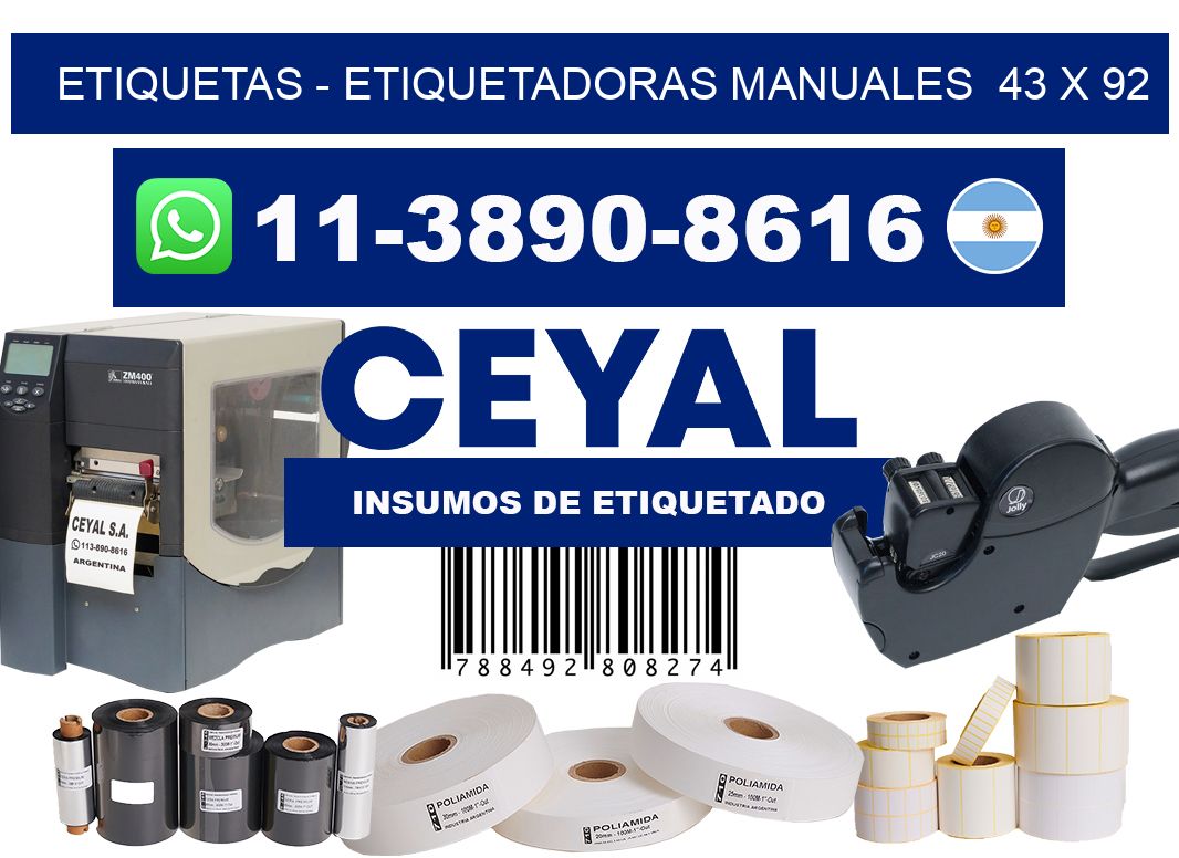 etiquetas - Etiquetadoras Manuales 43 x 92