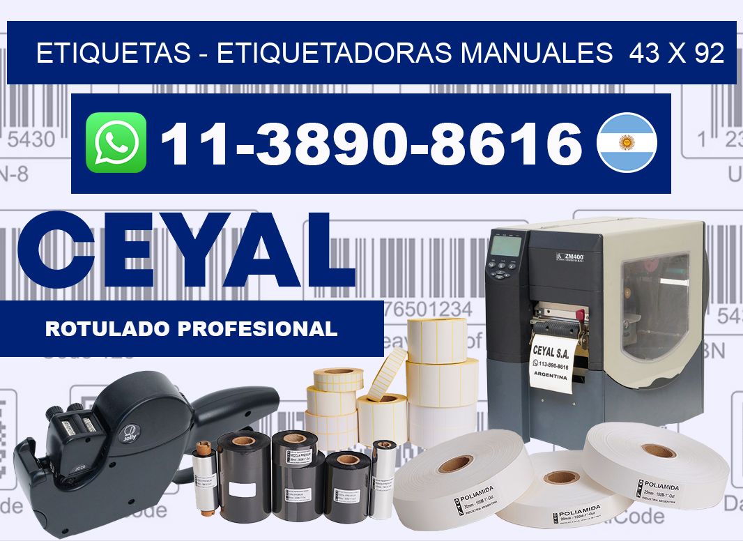 etiquetas – Etiquetadoras Manuales  43 x 92