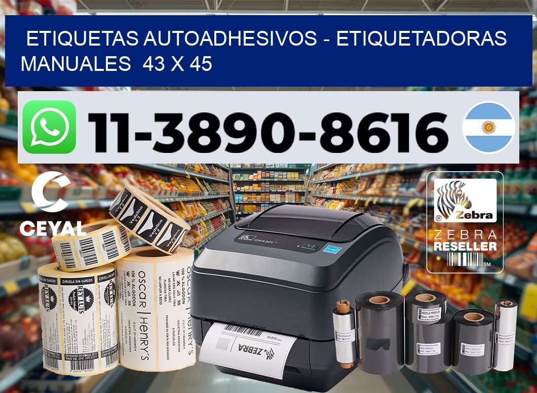etiquetas autoadhesivos - Etiquetadoras Manuales 43 x 45