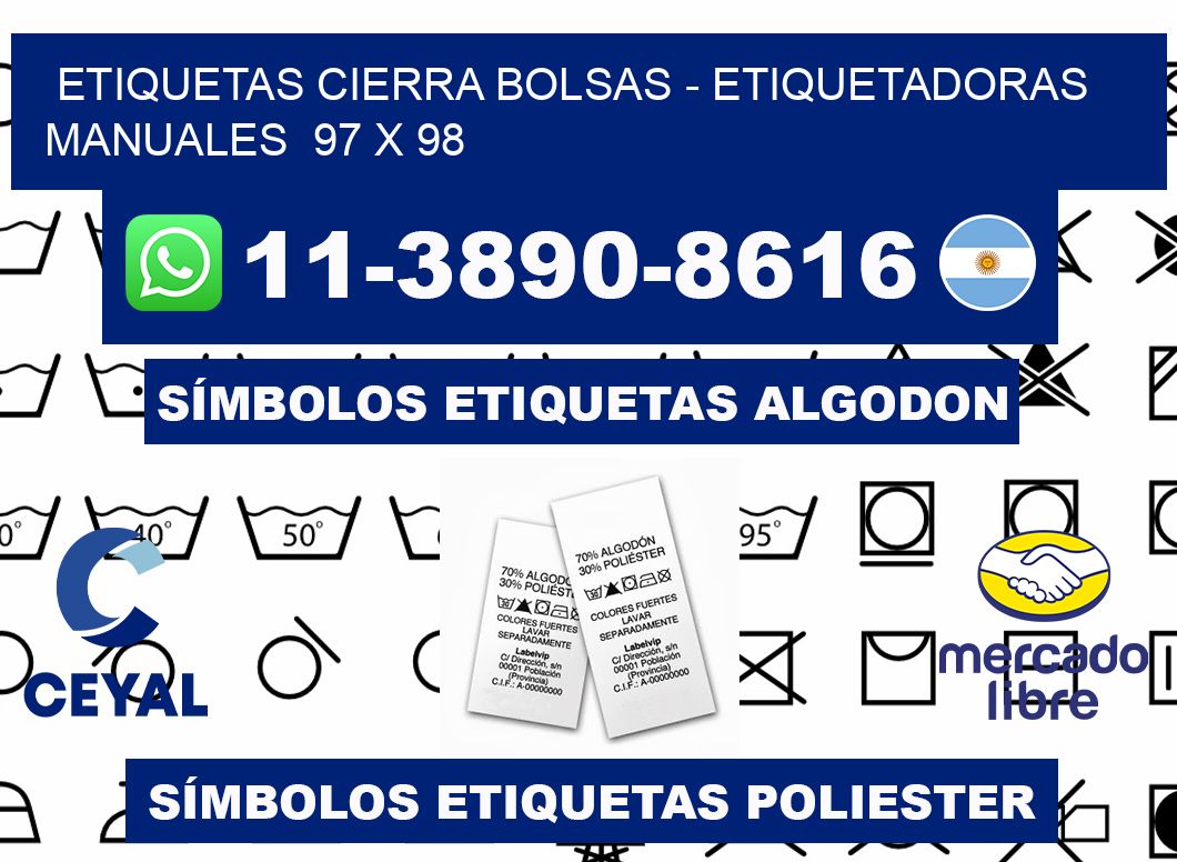 etiquetas cierra bolsas - Etiquetadoras Manuales  97 x 98