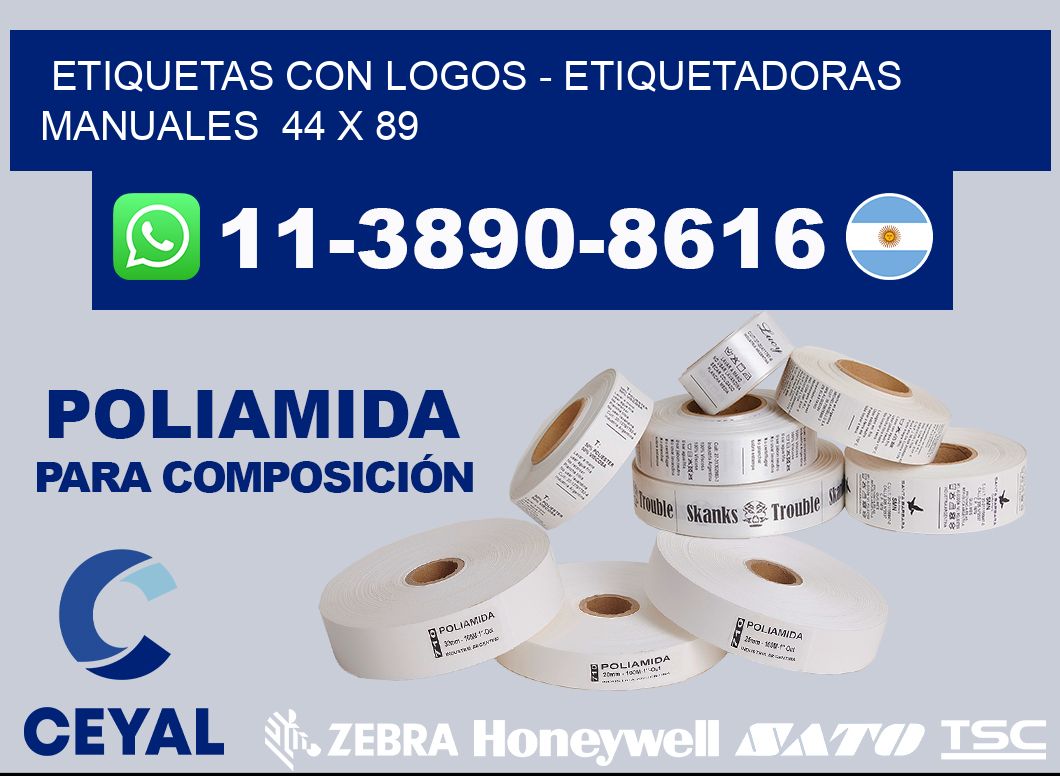 etiquetas con logos - Etiquetadoras Manuales 44 x 89