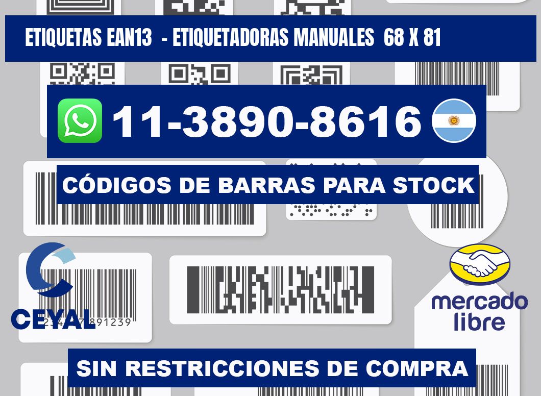 etiquetas ean13 - Etiquetadoras Manuales 68 x 81