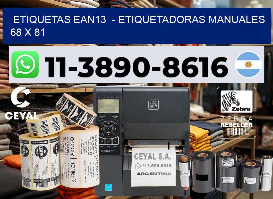 etiquetas ean13 - Etiquetadoras Manuales 68 x 81