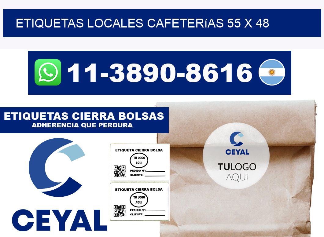 etiquetas locales cafeterías 55 x 48
