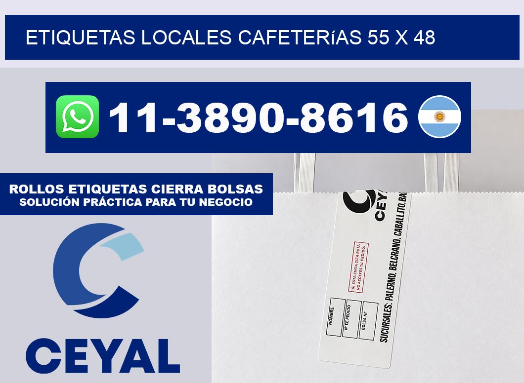 etiquetas locales cafeterías 55 x 48