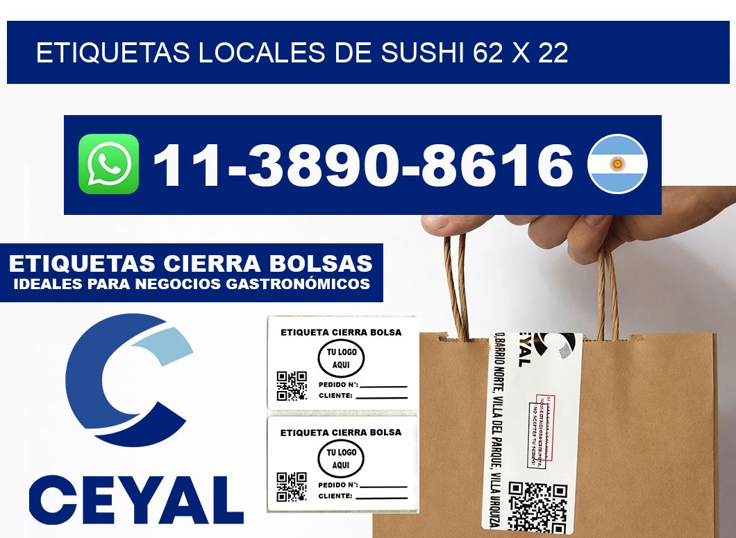 etiquetas locales de sushi 62 x 22