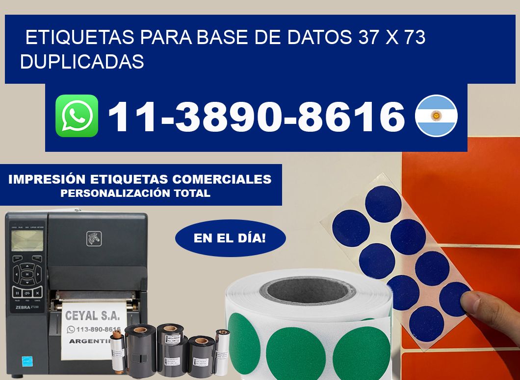 etiquetas para base de datos 37 x 73 duplicadas